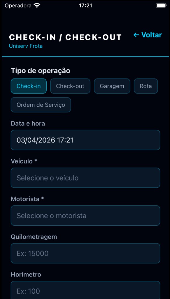 App UNISERV — Check-in e check-out