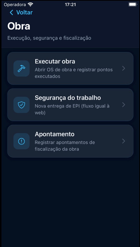 App UNISERV — Obra